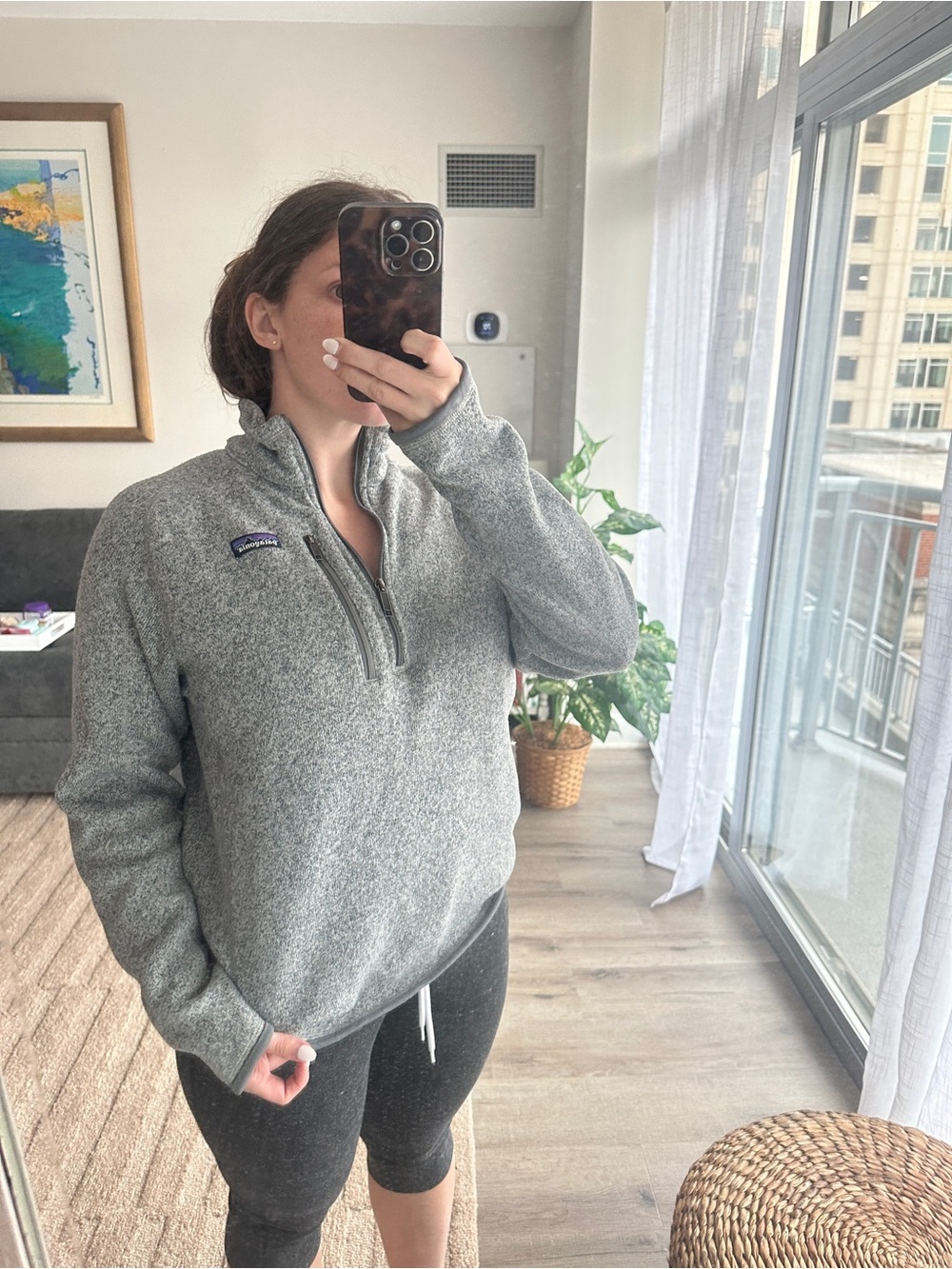 Patagonia Heather Gray Women's Quarter-Zip Fleece Pullover